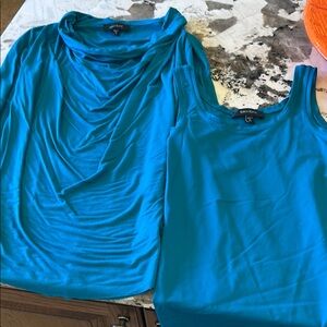 Teal Draped Top and Tank Set